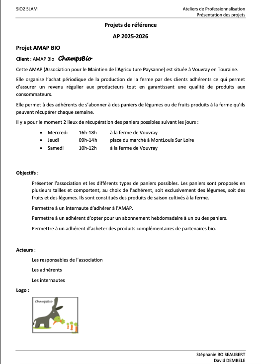 Support projet